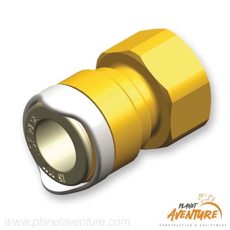 Adaptateur 1/2" femelle BSP Ø15mm en laiton Whale Adaptateur 1/2" femelle BSP Ø15mm en laiton Whale
