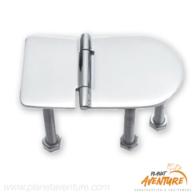 Charnière moulée ouverture 180° avec goujons AISI316 76x40mm Osculati Charnière moulée ouverture 180° avec goujons AISI316 76x40mm Osculati