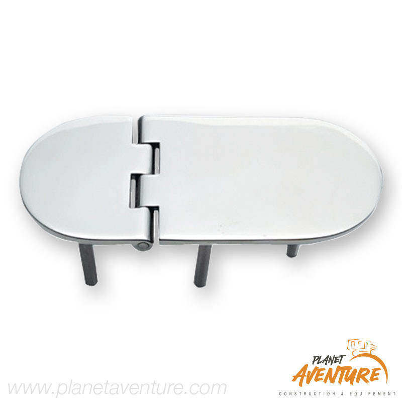 Charnière nœud renversé 95° avec goujons AISI316 145x65mm Osculati Charnière nœud renversé 95° avec goujons AISI316 145x65mm Osculati