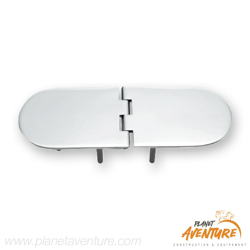 Charnière nœud renversé 95° avec goujons AISI316 190x65mm Osculati Charnière nœud renversé 95° avec goujons AISI316 190x65mm Osculati