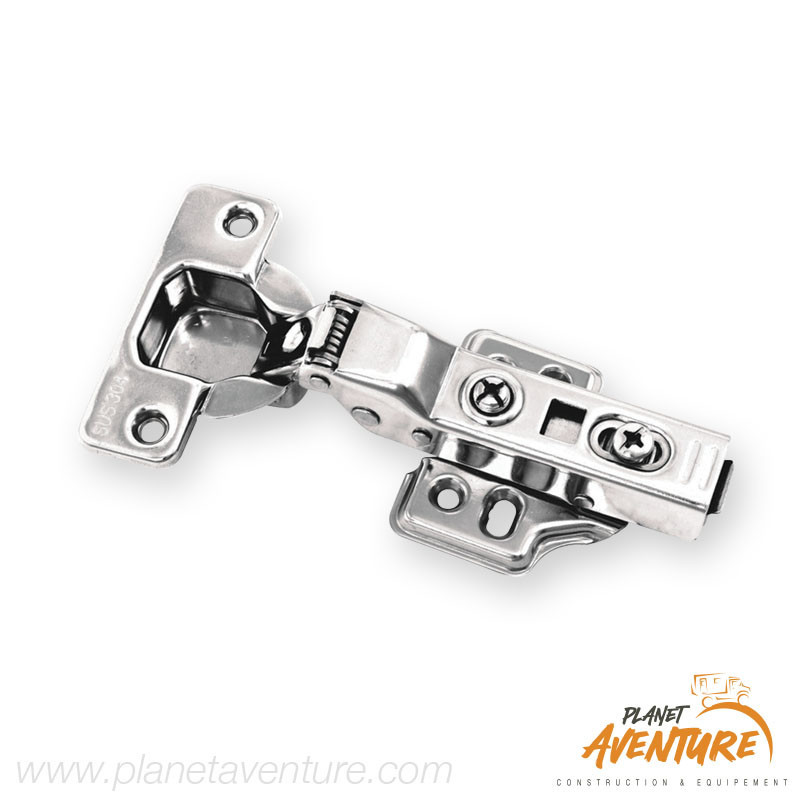 Charnière inox à ressort recouvrement partiel Charnière inox à ressort recouvrement partiel
