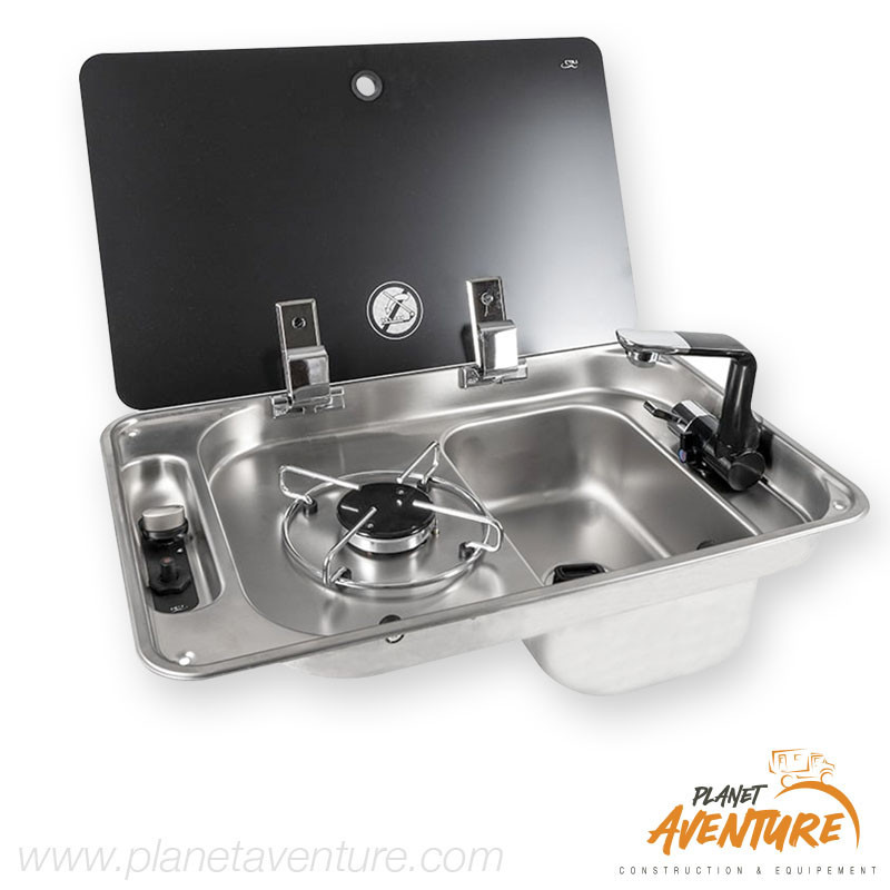 Combiné évier 2 feux 530x340x150mm Combiné évier 2 feux 530x340x150mm