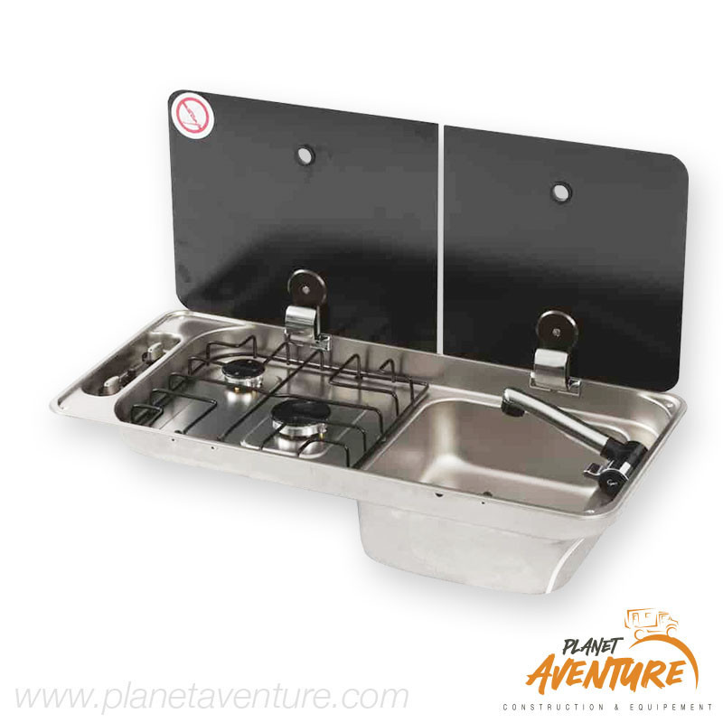 Combiné évier 2 feux 716x340x150mm Combiné évier 2 feux 716x340x150mm