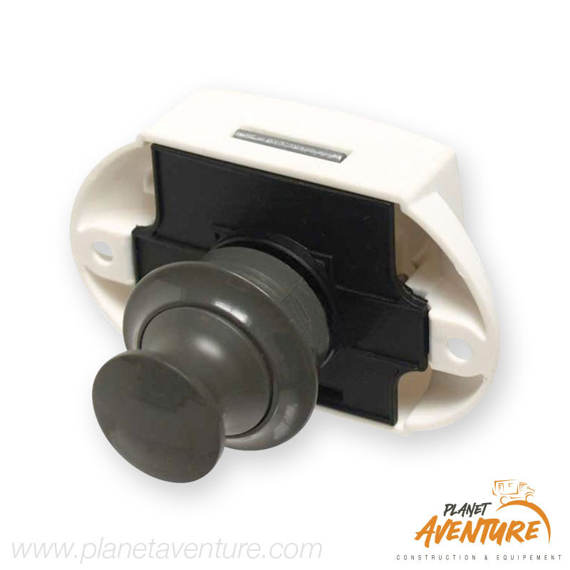 Serrure complète push lock simple boitier blanc bouton gris Serrure complète push lock simple boitier blanc bouton gris