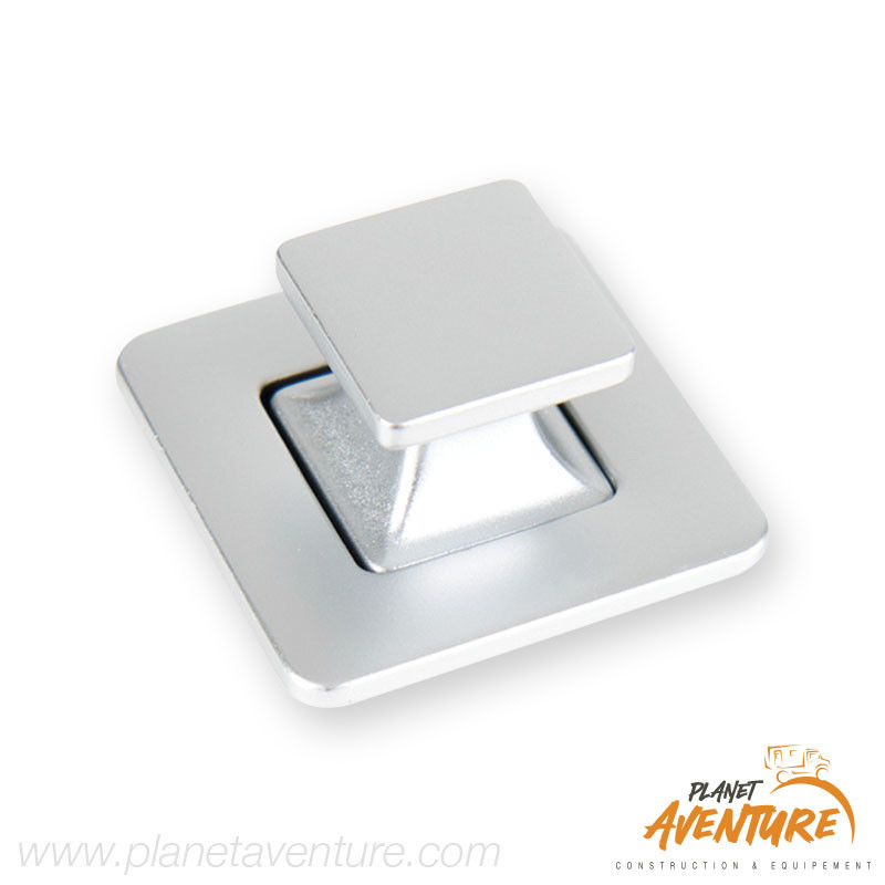 Serrure push lock bouton et rosace carrée style gris clair Serrure push lock bouton et rosace carrée style gris clair