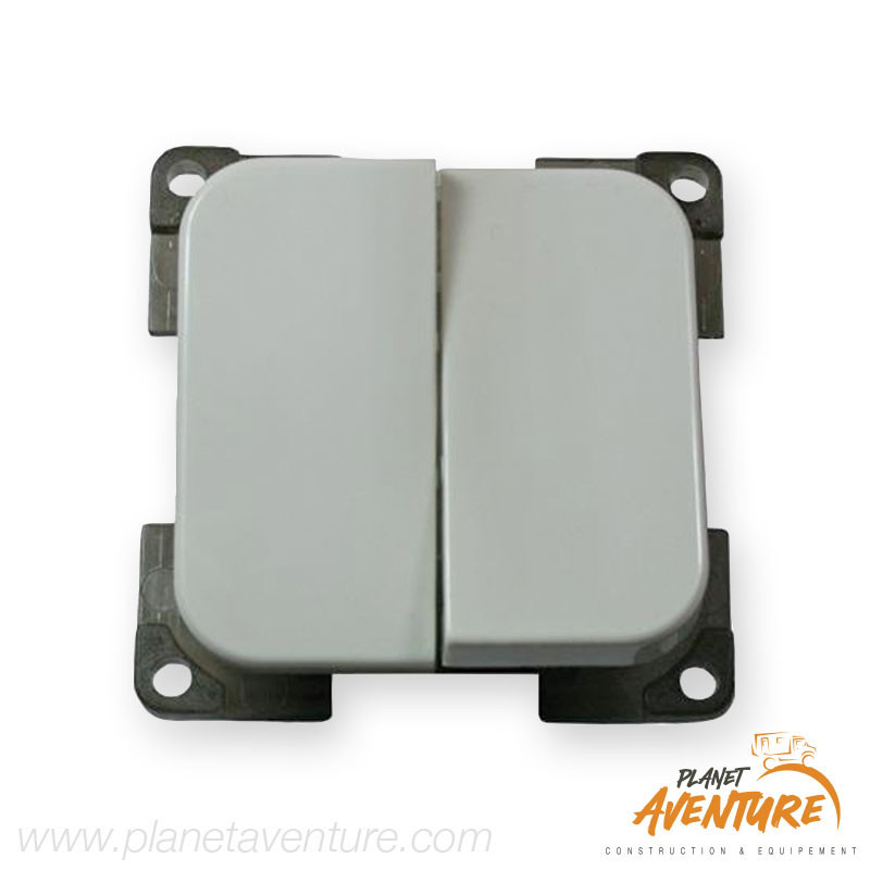 Interrupteur double gris clair Interrupteur double gris clair