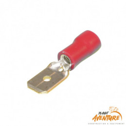Cosses electriques plate male rouge