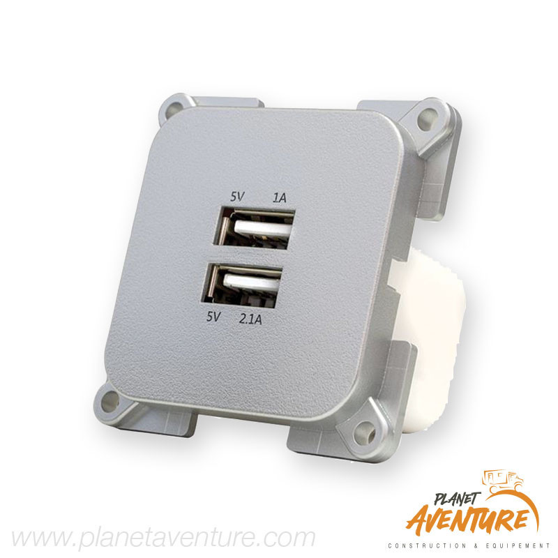 Prise 2xUSB argent Prise 2xUSB argent