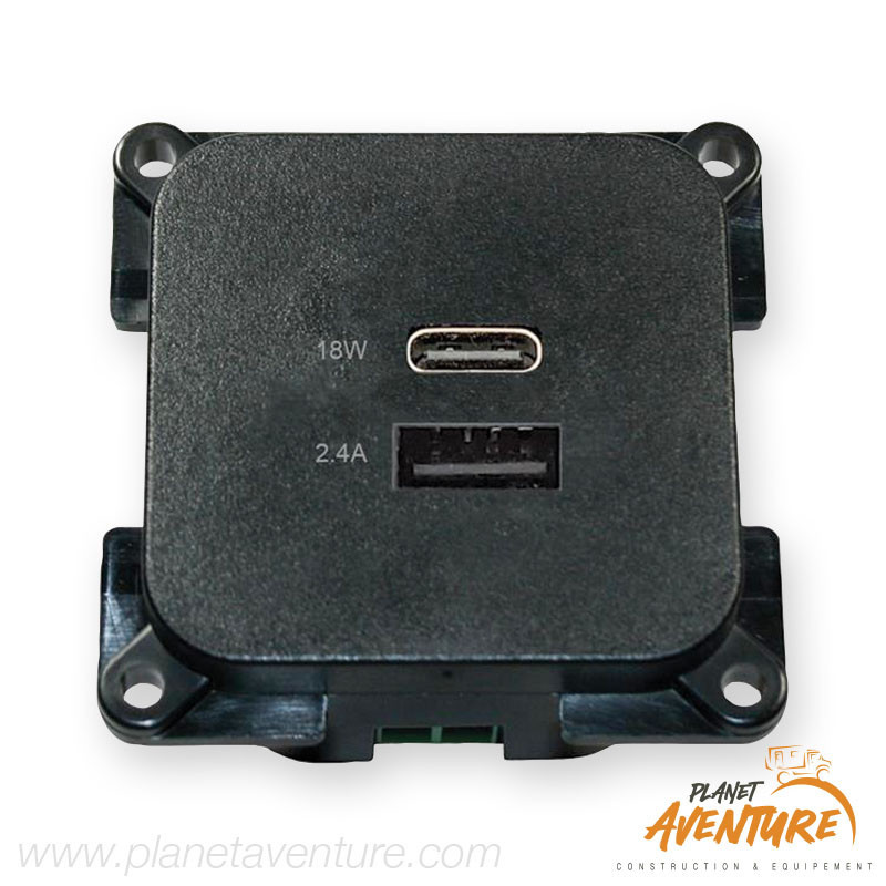 Prise 1xUSB / 1xUSB-C noir Prise 1xUSB / 1xUSB-C noir