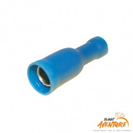 Cosses electriques ronde femelle bleue