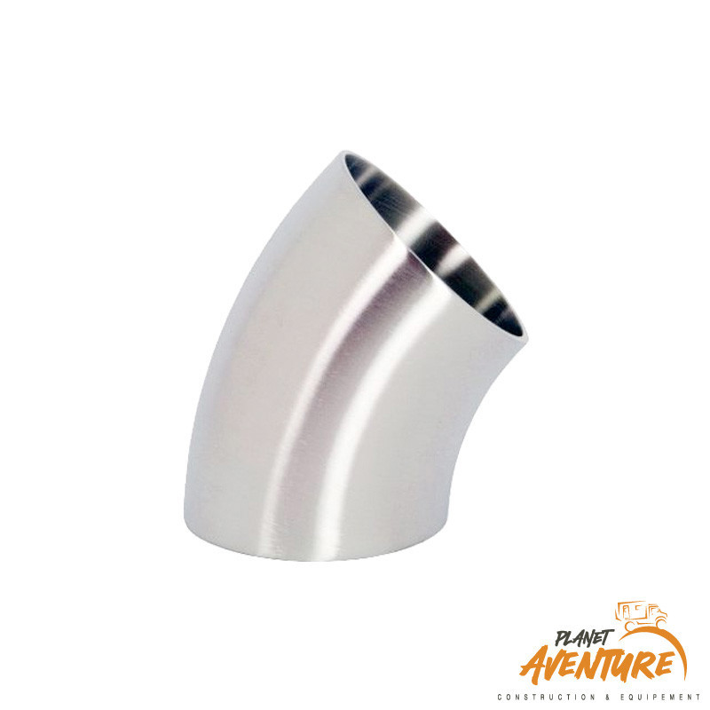 Coude inox ø38mm 45° rayon court Coude inox ø38mm 45° rayon court